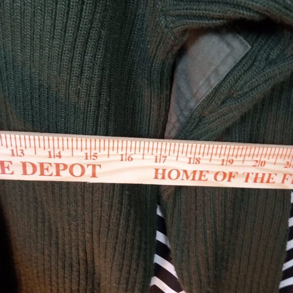 ALPHA INDUSTRIES heavy ribbed dark green military army sweater mens L - Picture 6 of 6